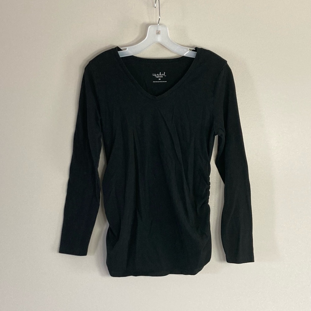 Black Long Sleeve Maternity Shirt